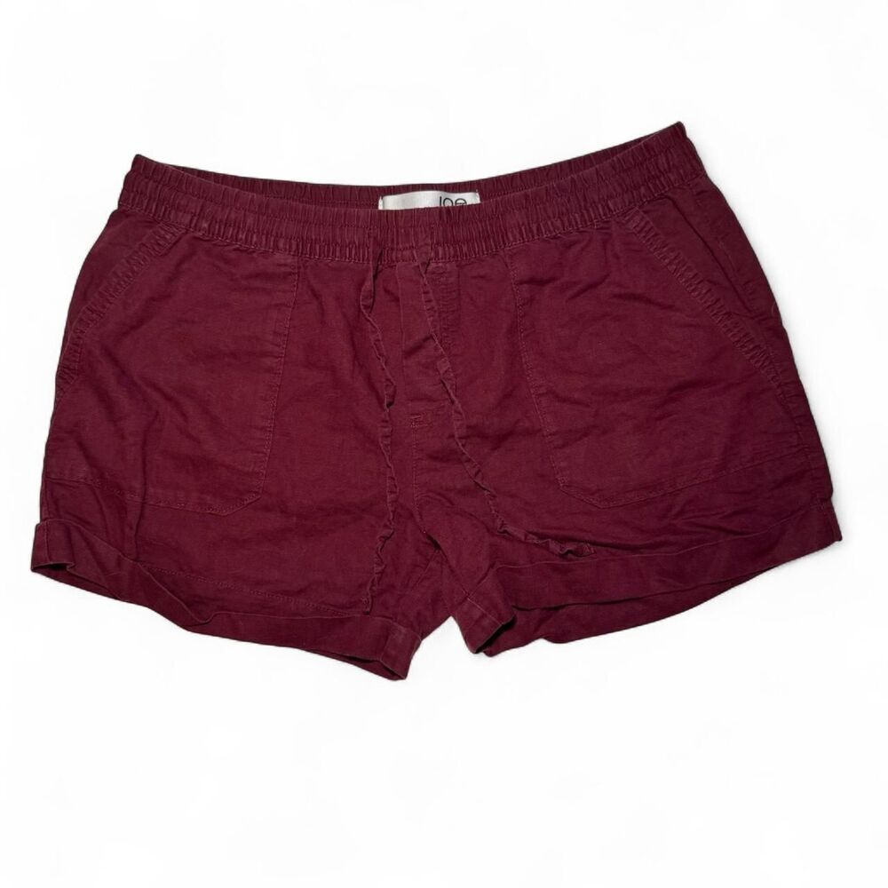 Joe Fresh Women's Burgundy Linen/Cotton Blend Casual Shorts Size L